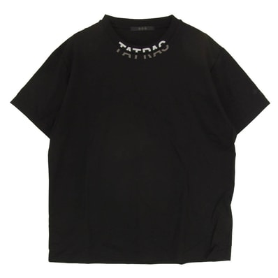TATRAS タトラス Tシャツ MTKE25S8038-M WANDO ネックロゴプリント Tシャツ 半袖カットソー ブラック系 3【中古】