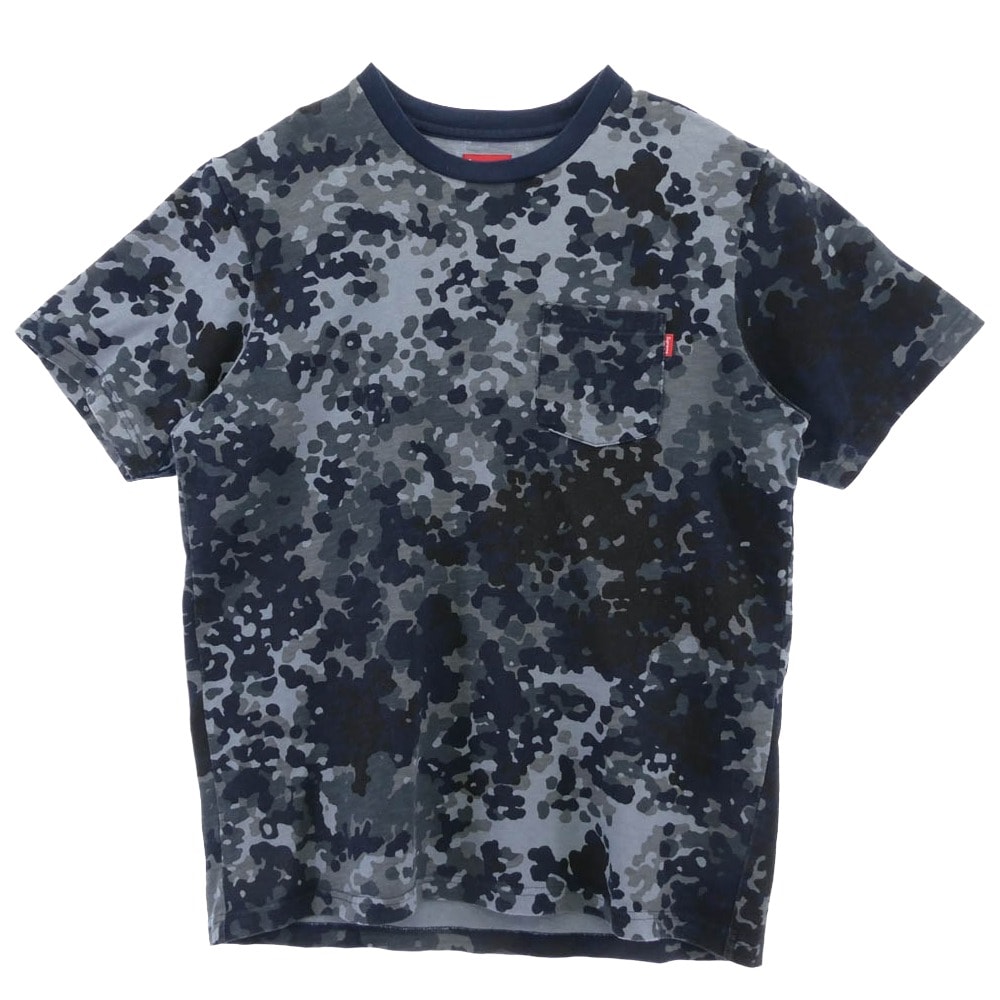 Supreme シュプリーム Tシャツ 19ss Pocket Tee Navy German Camo ポケット Tシャツ カモフラージュ系 L【中古】