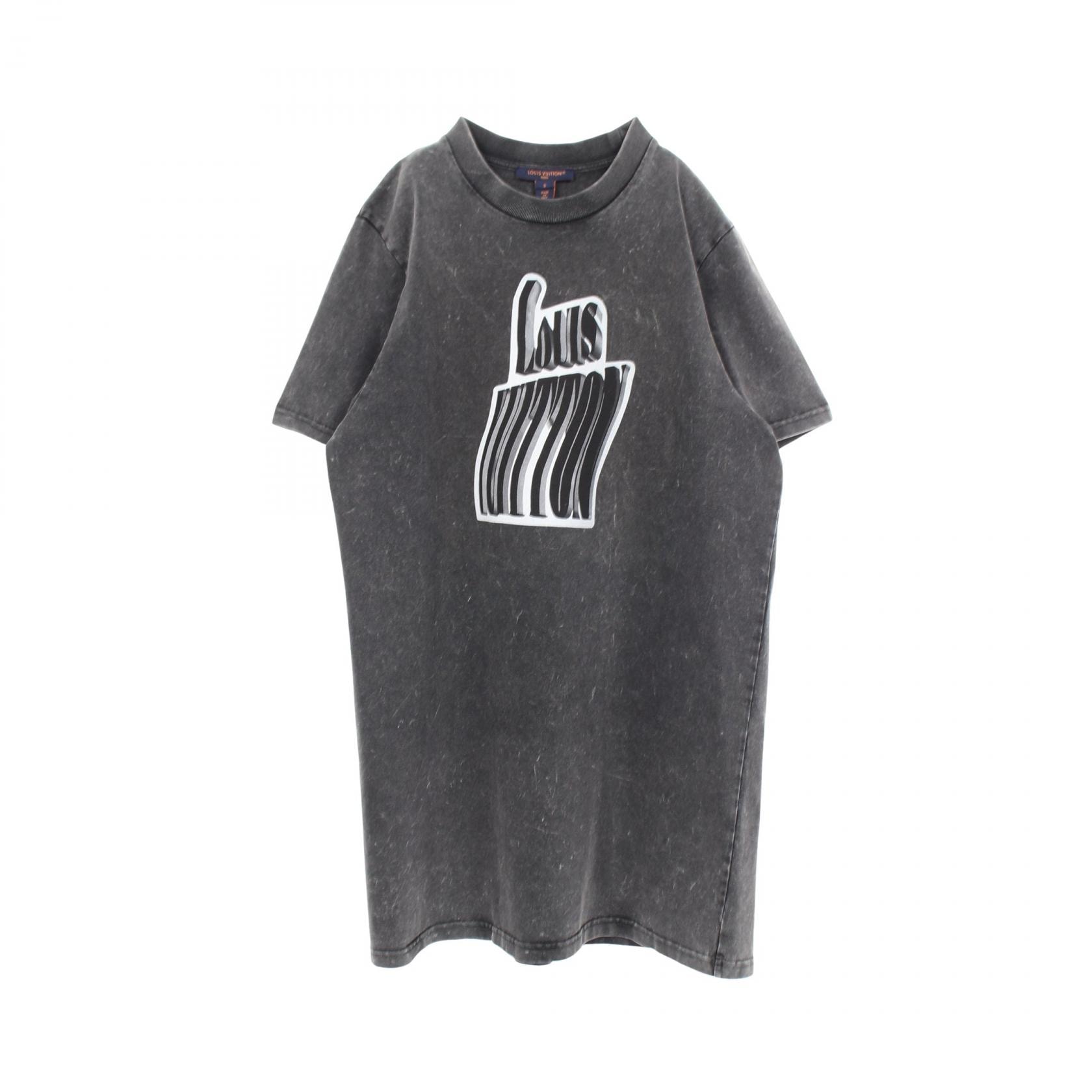 ルイ・ヴィトン LOUIS VUITTON グラフィック LVシグネチャー 半袖Tシャツ 衣料品 トップス コットン レディース グレー系 RW241WA GPV FQJD96 【中古】