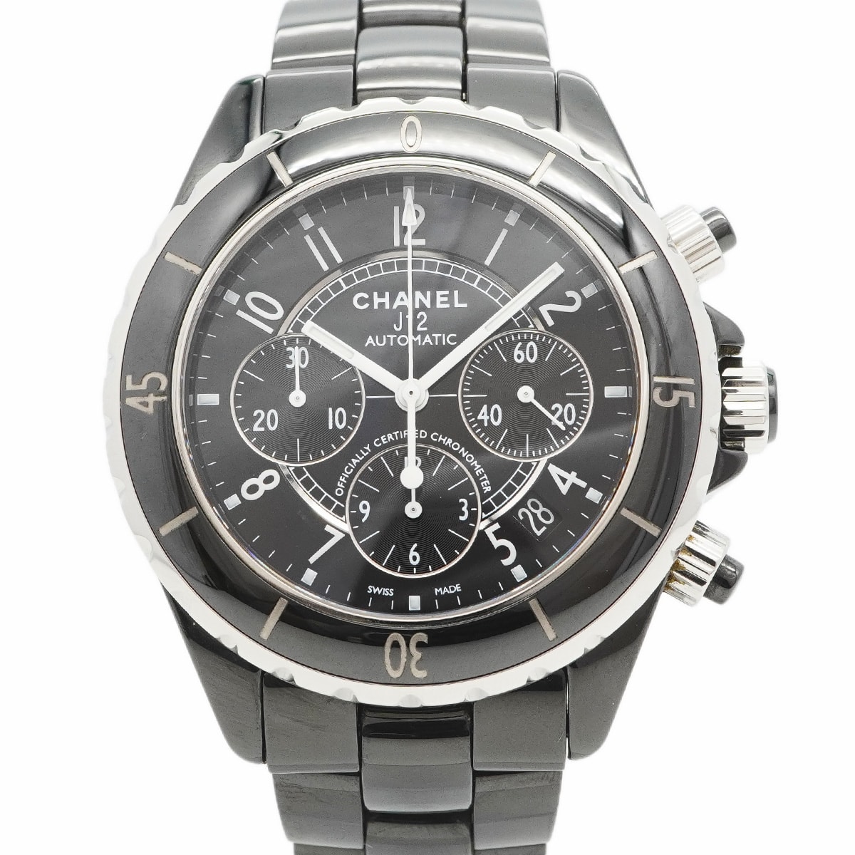 ★最終価格★SALE【6wcd0331】シャネル J12 クロノグラフ H0940 黒文字盤【中古】腕時計 メンズ