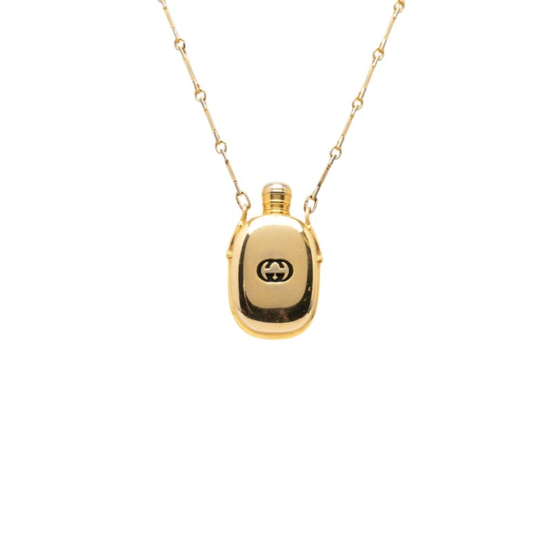 グッチ パフュームボトル チェーン ペンダント ネックレス ゴールド メッキ レディース GUCCI 【中古】
