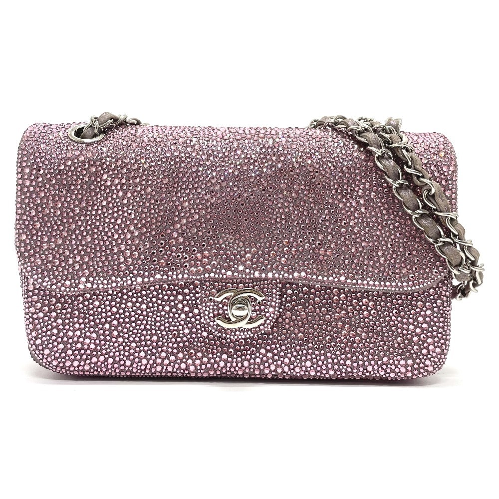 シャネル CHANEL CC ココマーク スワロフスキー ラスベガス ベラージオ店限定 カバン Wチェーン チェーンバッグ ショルダーバッグ スワロフスキー ピンク