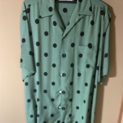 WACKO MARIA Dots Open Collar Shirt "Green"