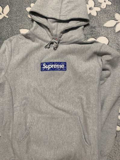 Supreme Bandana Box Logo Hooded Sweatshirt "Grey"