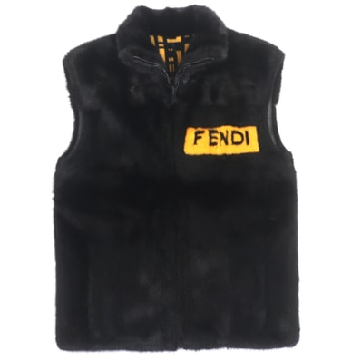 未使用品 フェンディ ベスト ブラック イエロー メンズ 50 FMH024