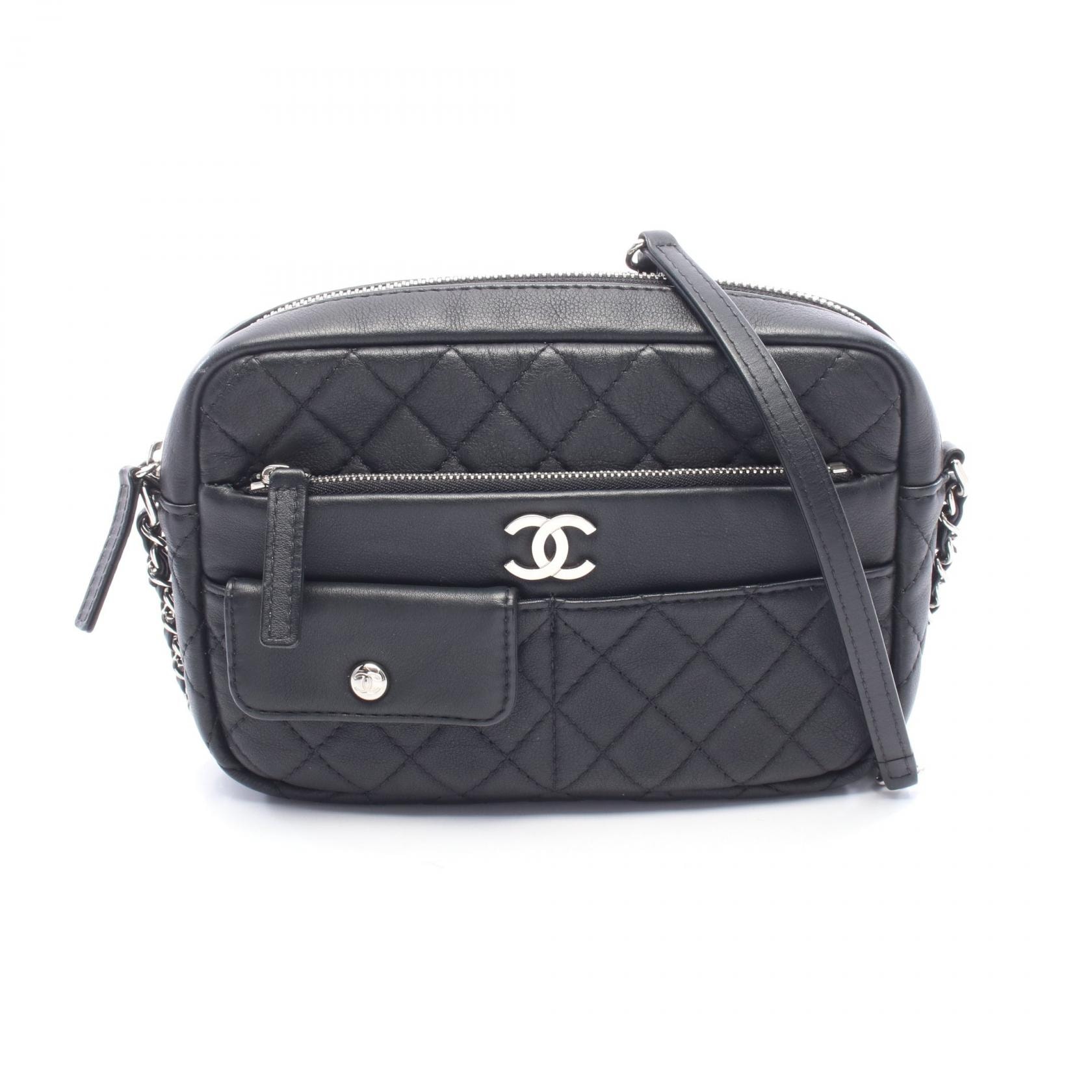 シャネル CHANEL マトラッセ スモール ショルダーバッグ バッグ レザー レディース ブラック系 A29857 【中古】