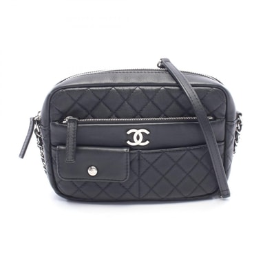 シャネル CHANEL マトラッセ スモール ショルダーバッグ バッグ レザー レディース ブラック系 A29857 【中古】