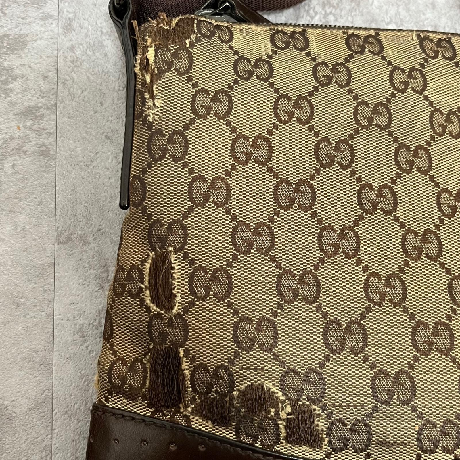 D (傷や汚れあり)】【GUCCI】グッチ GGキャンバス ショルダーバッグ