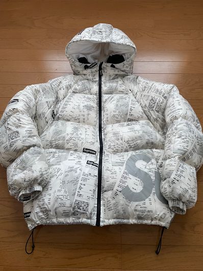 Supreme Hooded Down Jacket "Receipts"