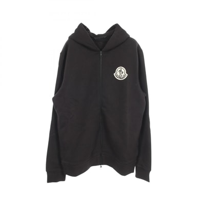 モンクレール MONCLER ロゴパッチ パーカー 衣料品 トップス コットン メンズ ブラック系 L20918G00027999L 【新品】