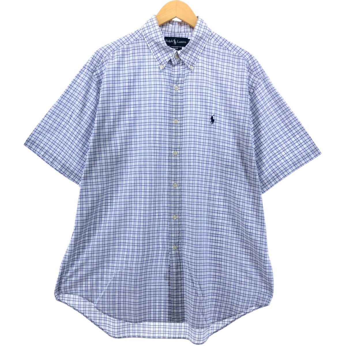 古着 ラルフローレン Ralph Lauren BLAKE 半袖 ボタンダウン チェックシャツ メンズL相当/eaa552708