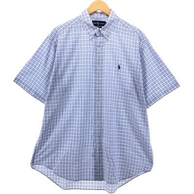 古着 ラルフローレン Ralph Lauren BLAKE 半袖 ボタンダウン チェックシャツ メンズL相当/eaa552708