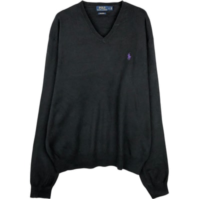 古着 ラルフローレン Ralph Lauren POLO RALPH LAUREN PIMA COTTON Vネック ピマコットンニットセーター メンズL相当/eaa637175
