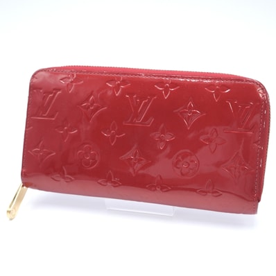 LOUIS VUITTON(ルイ・ヴィトン)ジッピー・ウォレット ヴェルニ 長財布 ラウンドファスナー レッド パテントレザー ゴールド金具【中古】