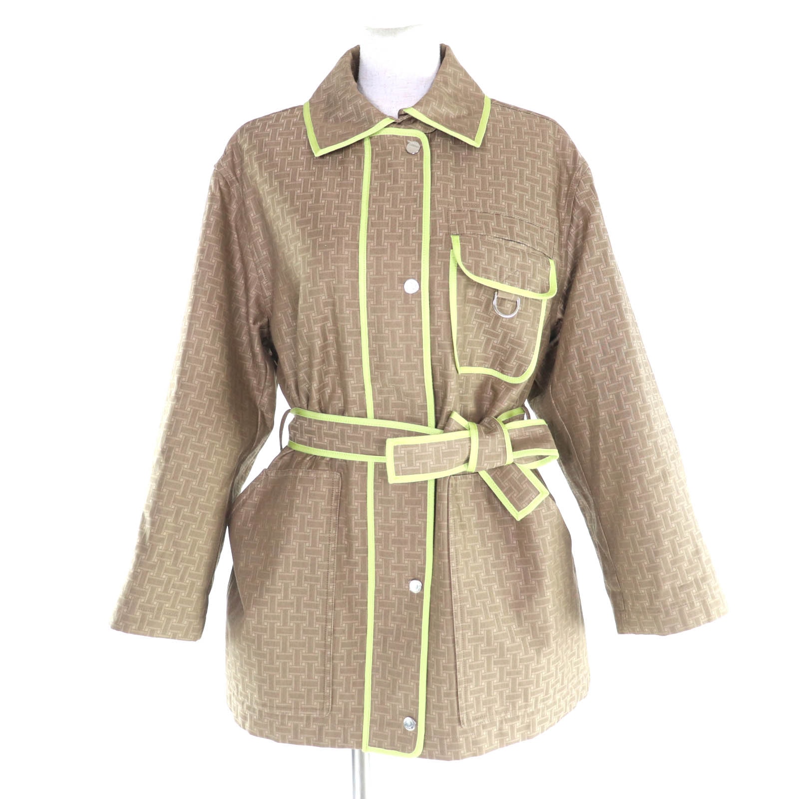 未使用品 エルメス コート カーキ系 レディース 34 2H0117DP