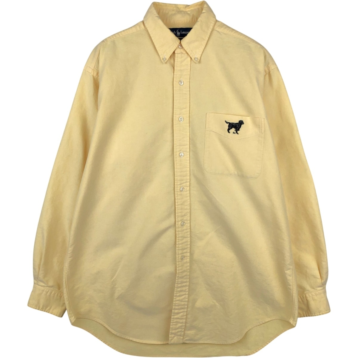 古着 ラルフローレン Ralph Lauren BLAKE 犬柄 刺繍 長袖 ボタンダウンシャツ メンズM相当/eaa477474