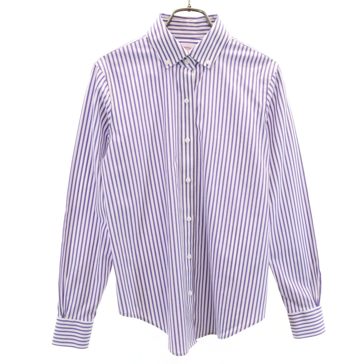 美品 Brooks Brothers ブルックスブラザーズ ストライプ柄 長袖 ボタンダウンシャツ パープル