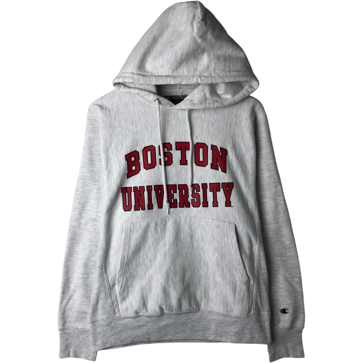 古着 00年代 チャンピオン Champion ORIGINAL REVERSE WEAVE オリジナルリバースウィーブ BOSTON ボストン大学 カレッジ スウェットプルオーバーパーカー メンズS相当/eaa630105