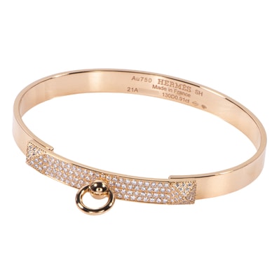 HERMES エルメス Collier de Chien コリエドシアン PM H110017B 00SH バングル ブレスレット ピンク ゴールド【中古】