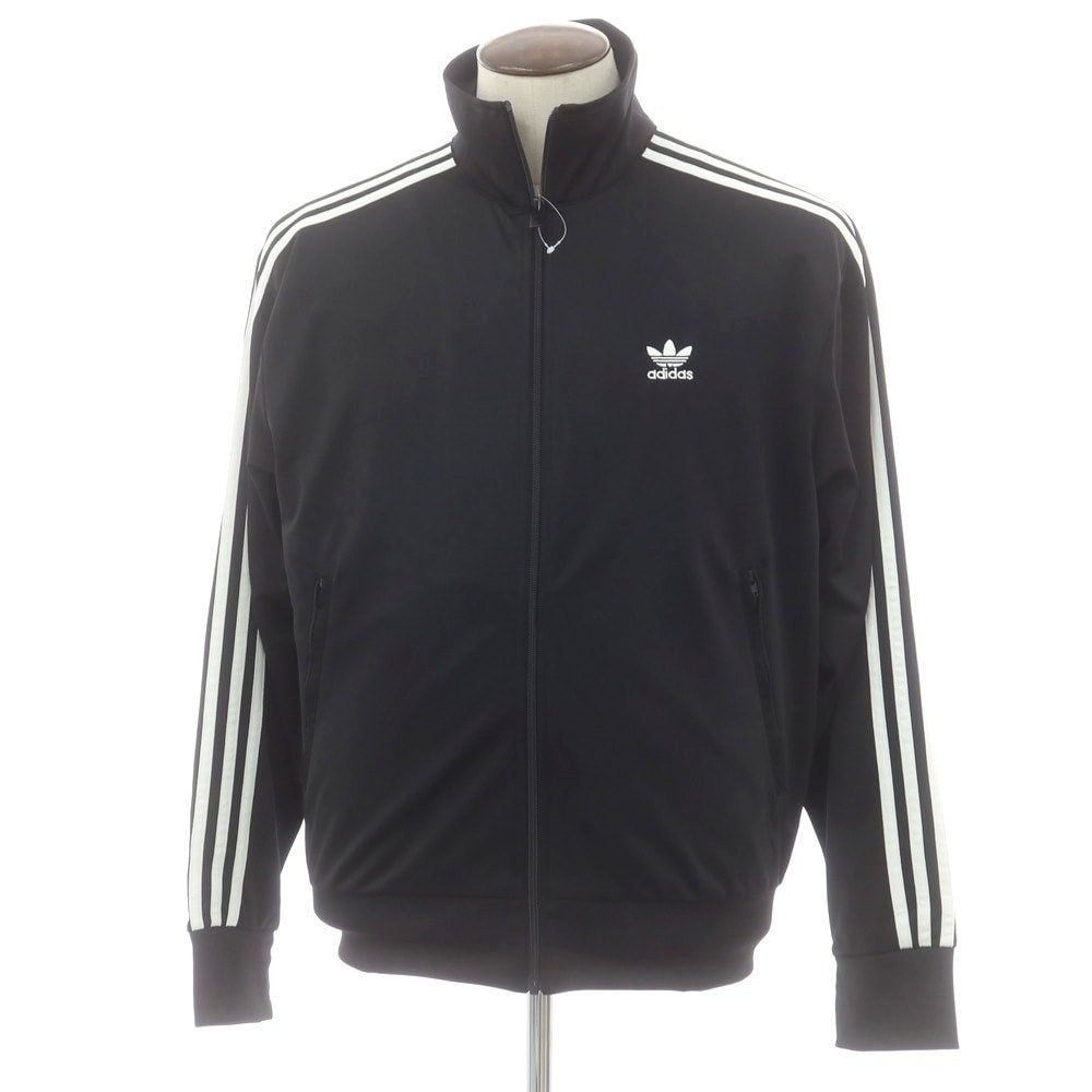 【中古】アディダス adidas ポリエステル スタンドカラー ジップアップ トラックジャケット ジャージ ブラックxホワイト【サイズXL(JPN)】【メンズ】