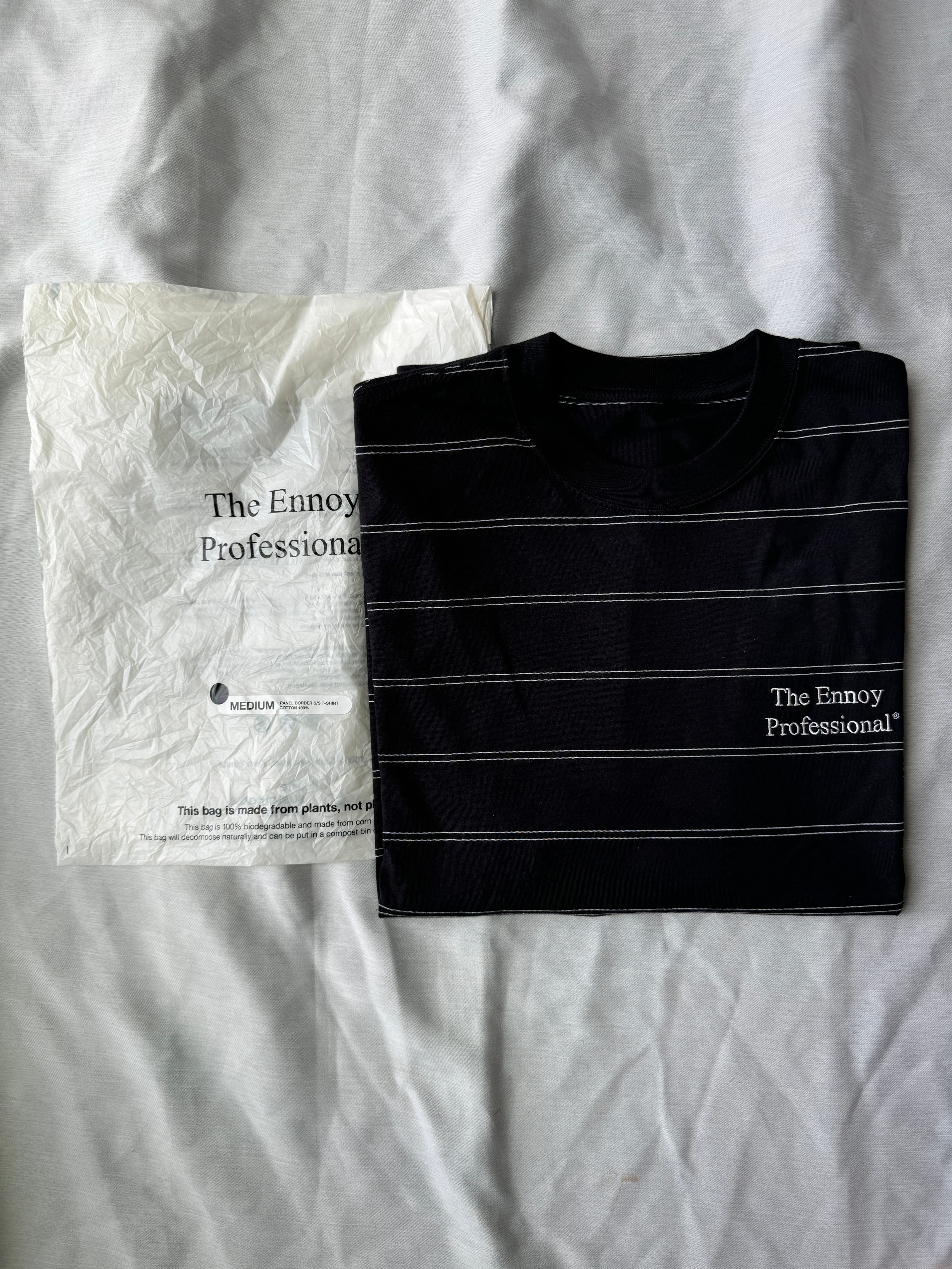 エンノイ パネル ボーダー S/S Tシャツ "ブラック" (25SS) SS25BRENCT02AM