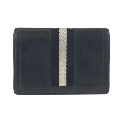 BALLY バリー トレインスポッティング ブラック ホワイト レザー カードケース 名刺入れ 603075 【中古】