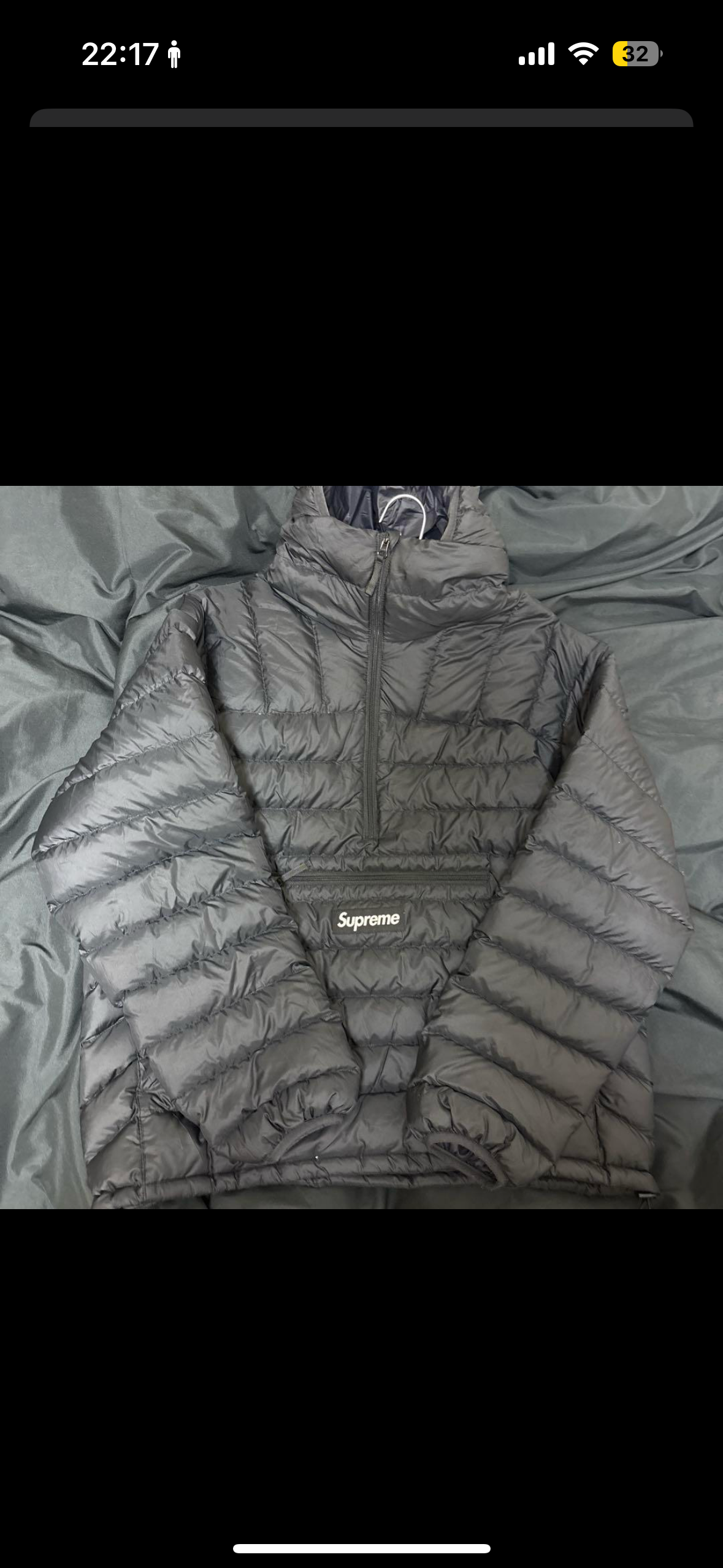 Supreme Micro Down Half Zip Hooded Pullover "Black" (24FW)