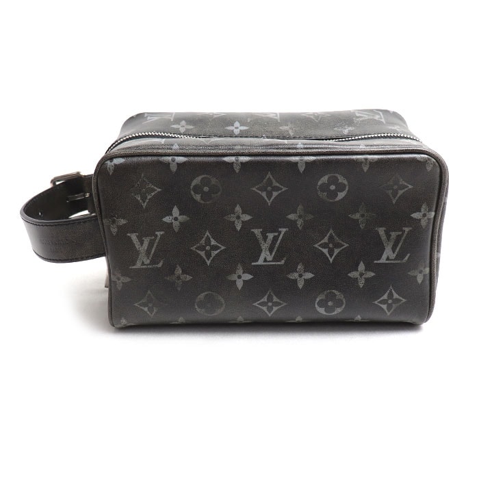 LOUIS VUITTON ルイ・ヴィトン ロッカー ドップキット ハンドバッグ モノグラムブラッシュド ブラック M11670 ICチップ メンズ【中古】【美品】