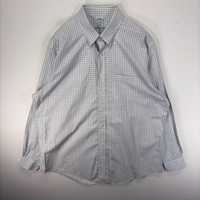 古着 ブルックスブラザーズ Brooks Brothers 長袖シャツ ボタンダウン 1818 胸ポケット 18 ホワイト系 チェック メンズ