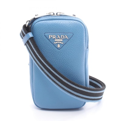 プラダ PRADA ミニバッグ ショルダーバッグ バッグ レザー メンズ レディース ブルー系 1BP027 【中古】