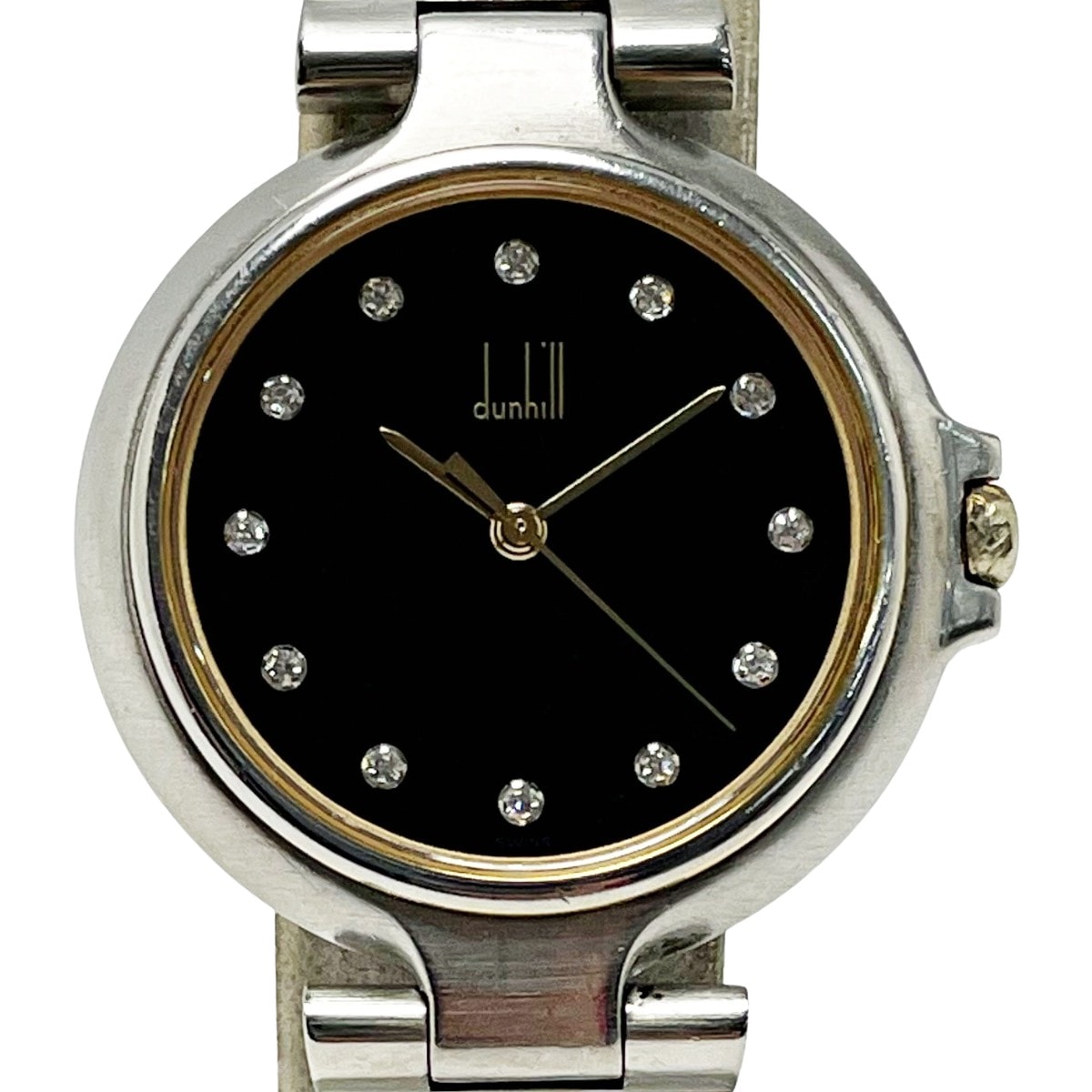 ☆☆dunhill ダンヒル ミレニアム 12Pダイヤ シルバー×ゴールド クォーツ メンズ 腕時計