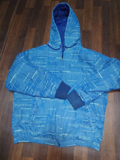 Supreme Reversible Dimensions Logo Denim Work Jacket "Blue"