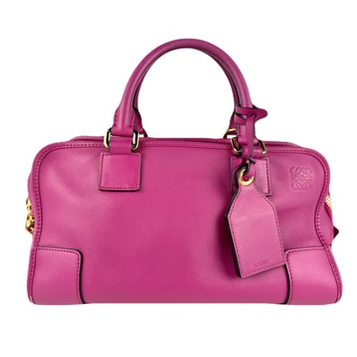 ロエベ LOEWE ハンドバッグ ショルダーバッグ アマソナ28 レザー ピンク ゴールド レディース【中古】 z8121