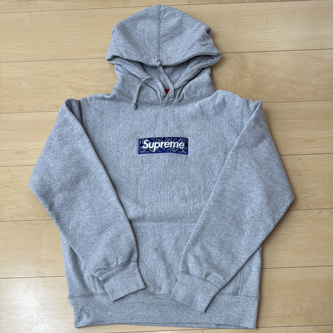 Supreme Bandana Box Logo Hooded Sweatshirt "Grey"