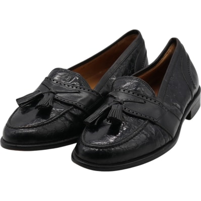 古着 ジョンストンアンドマーフィー JOHNSTON AND MURPHY クロコダイル 型押し タッセルローファー イタリア製 9M メンズ27.5cm相当/saa014267