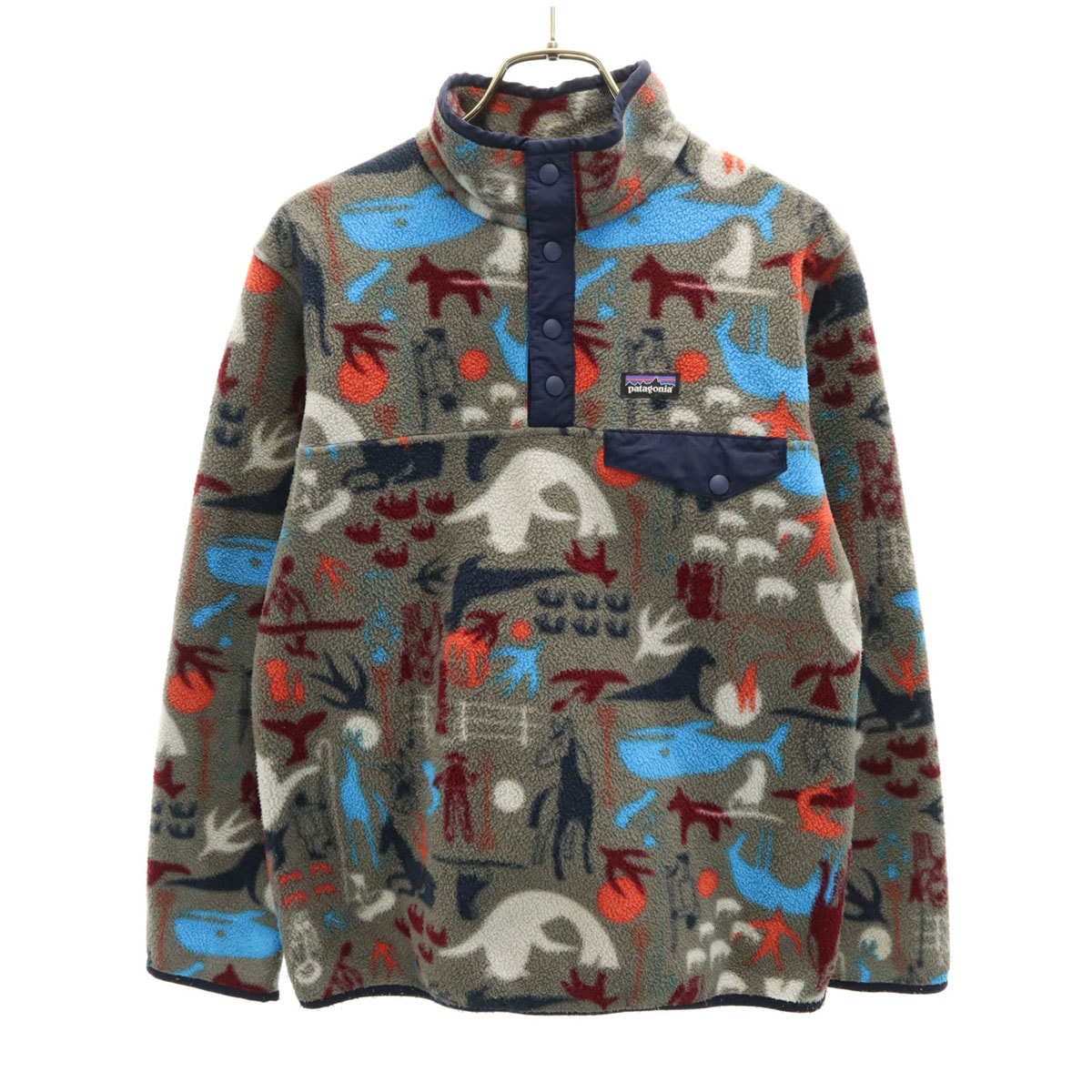 patagonia パタゴニア ハーフボタン プルオーバー フリースジャケット XL14 グレー系 アウトドア