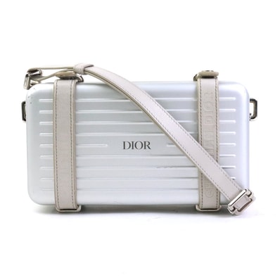 ディオール Dior 斜め掛けショルダーバッグ Dior x RIMOWA アルミ/レザー シルバー/ライトグレー シルバー ユニセックス【中古】 e62303a