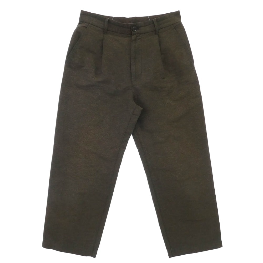 nanamica ナナミカ SUCS056 Wide Pants コットン ヘンプ ワンタック ワイド パンツ スラックス ブラウン系 30【中古】