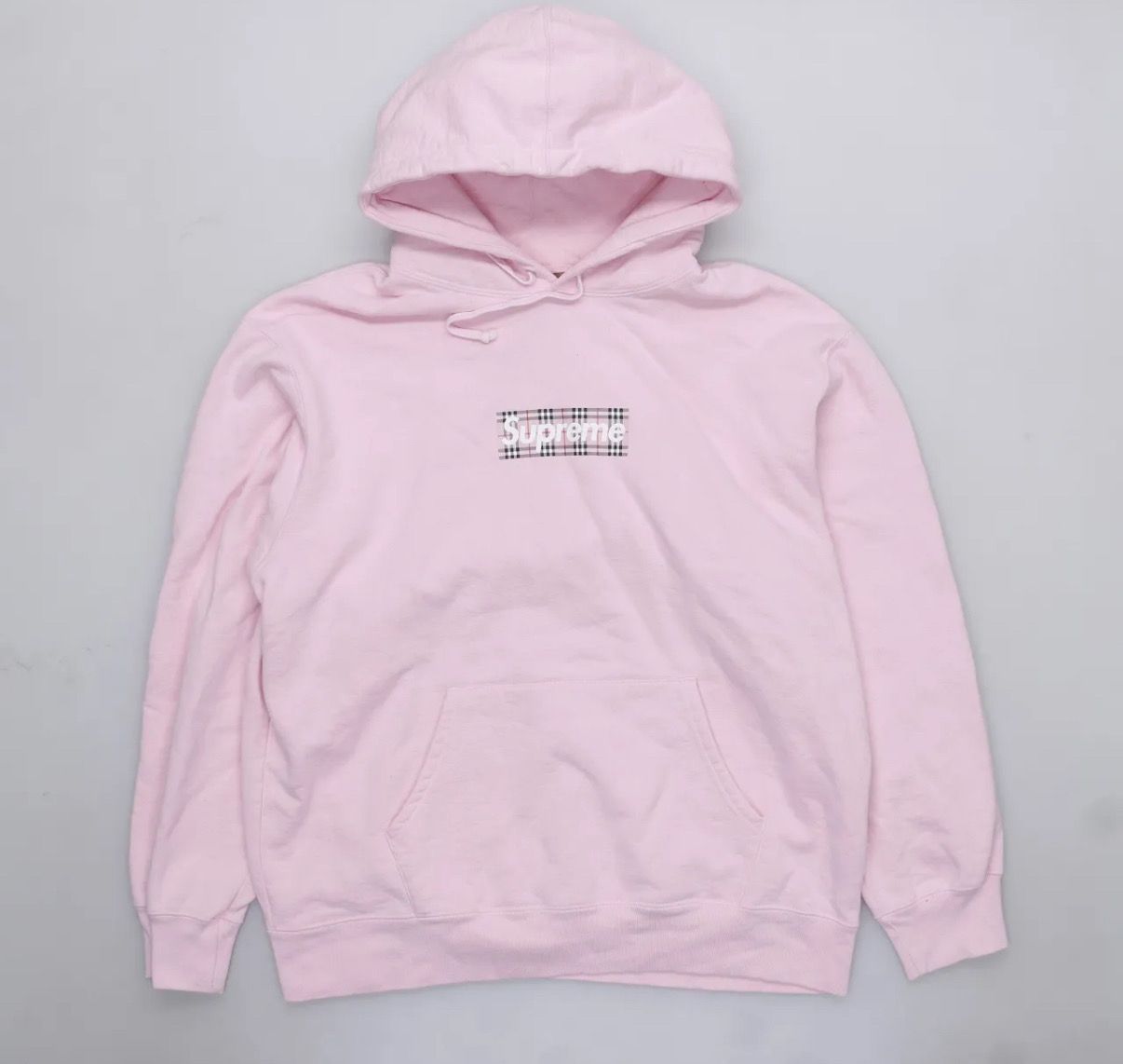 Supreme / Burberry Box Logo Hooded Sweatshirt "Pink"