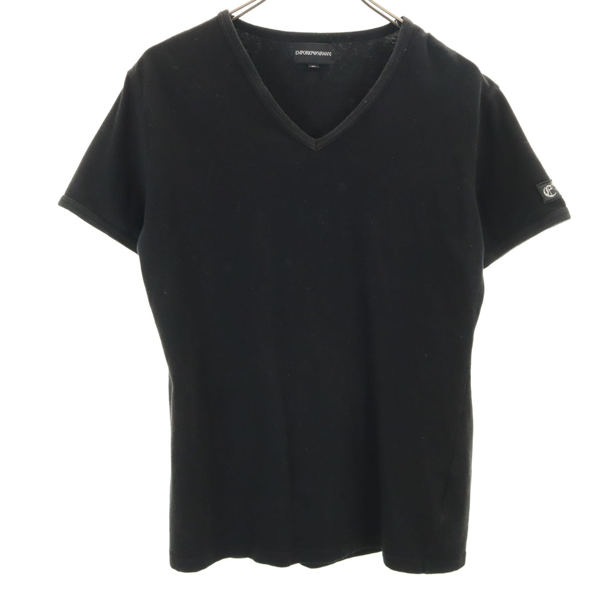 Emporio Armani エンポリオアルマーニ 日本製 半袖 Vネック Tシャツ XL ブラック