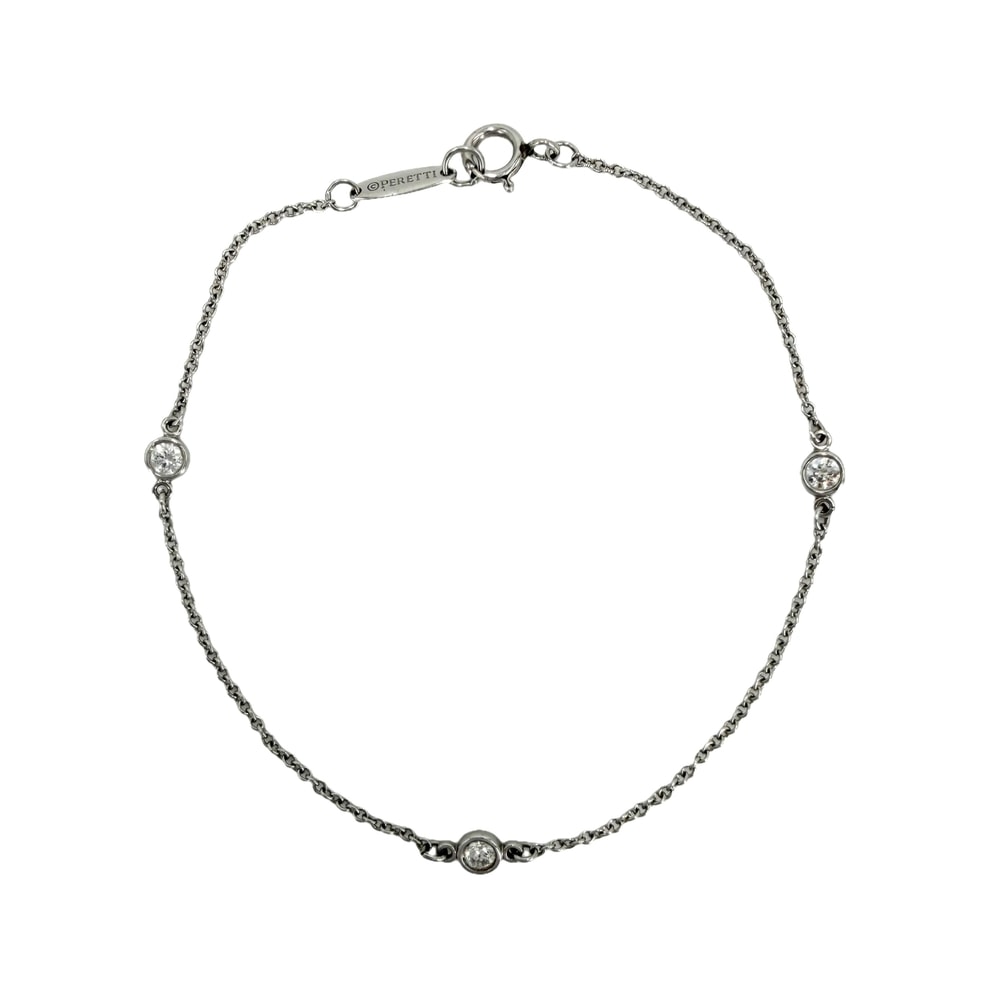 TIFFANY&Co. ティファニー ブレスレット エルサペレッティ バイザヤード アクセサリー ジュエリー 3Pダイヤ Pt950プラチナ    ダイヤモンド レディース 約1.4g【中古品】