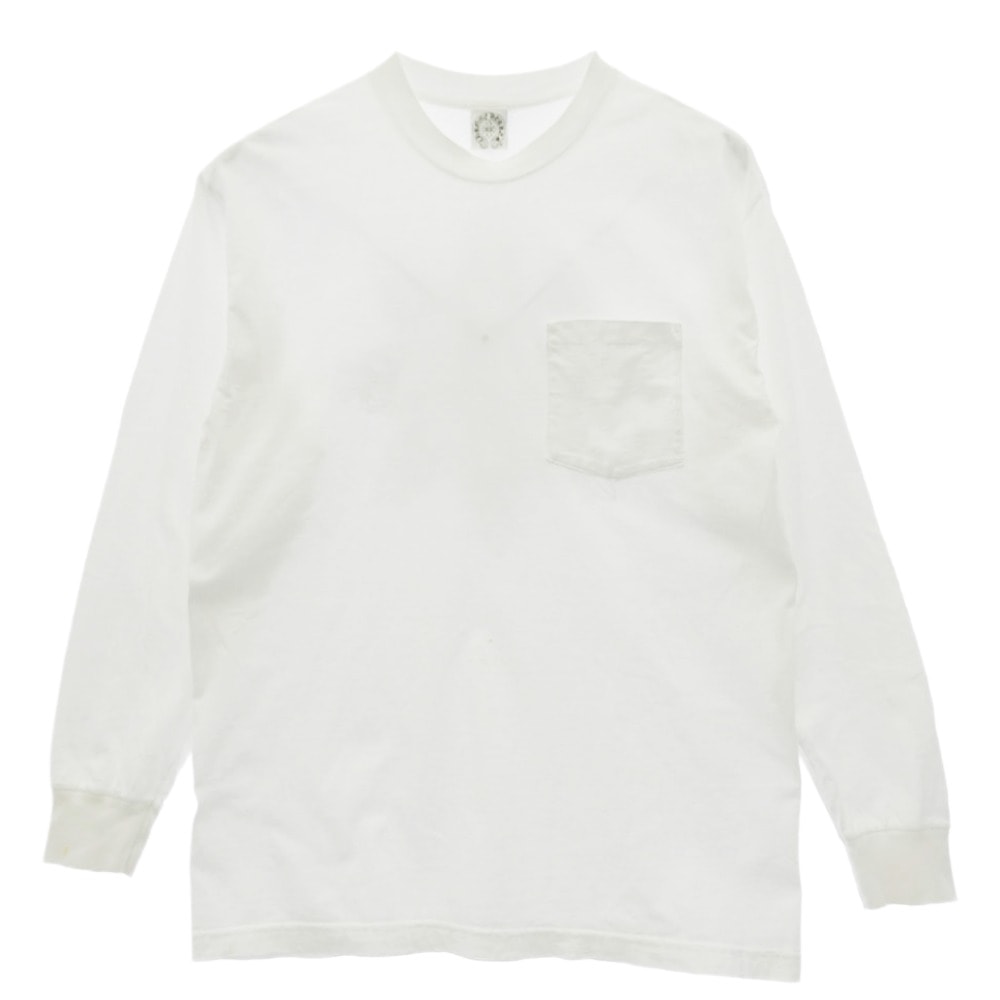 CHROME HEARTS クロムハーツ(原本無) OLD FLORAL CROSS L/S T-SHIRT オールド フローラルクロス バックプリント 長袖Tシャツ ホワイト系 L【中古】
