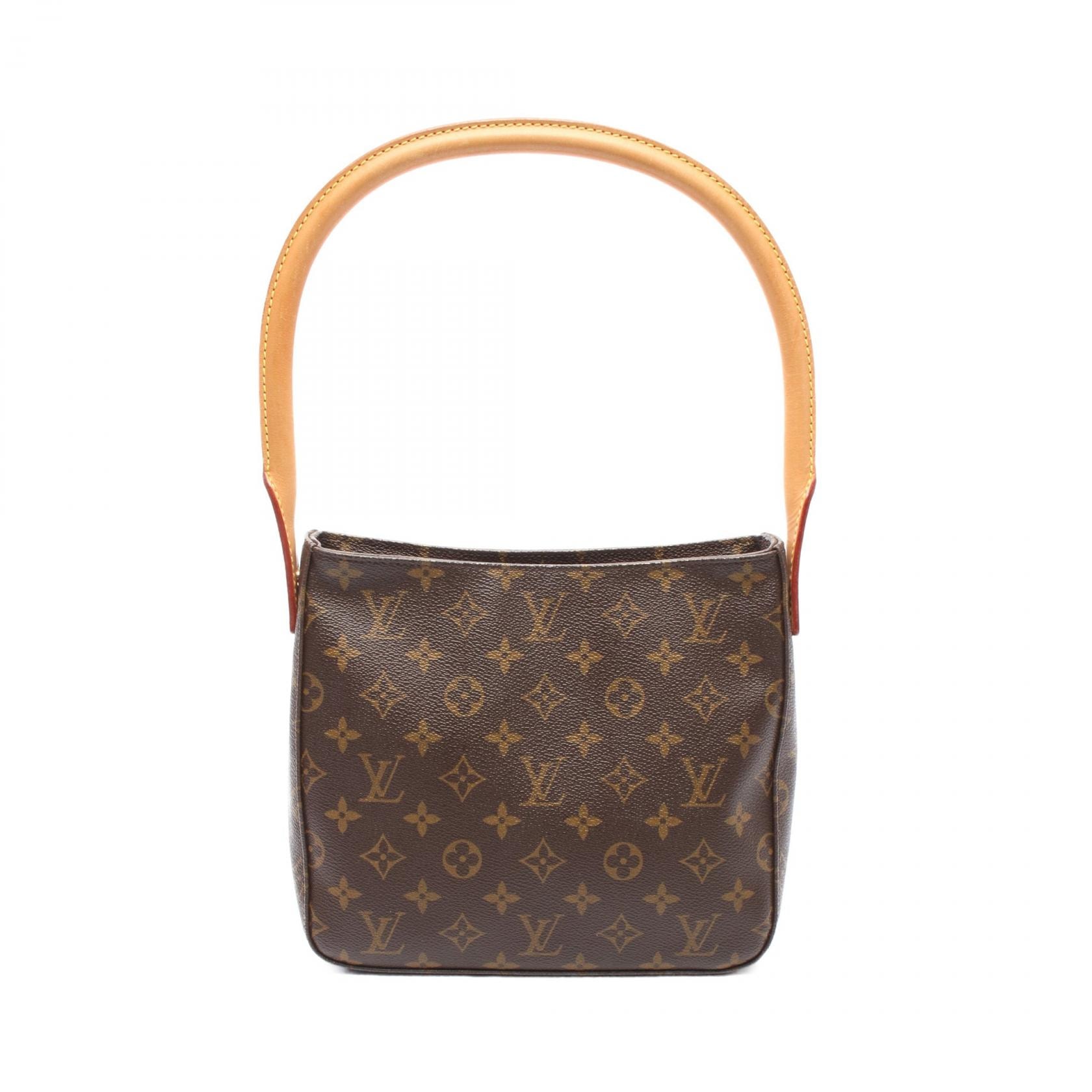 ルイ・ヴィトン LOUIS VUITTON ルーピングMM ショルダーバッグ バッグ PVCコーティングキャンバス レザー モノグラム レディース ブラウン系 M51146 【中古】