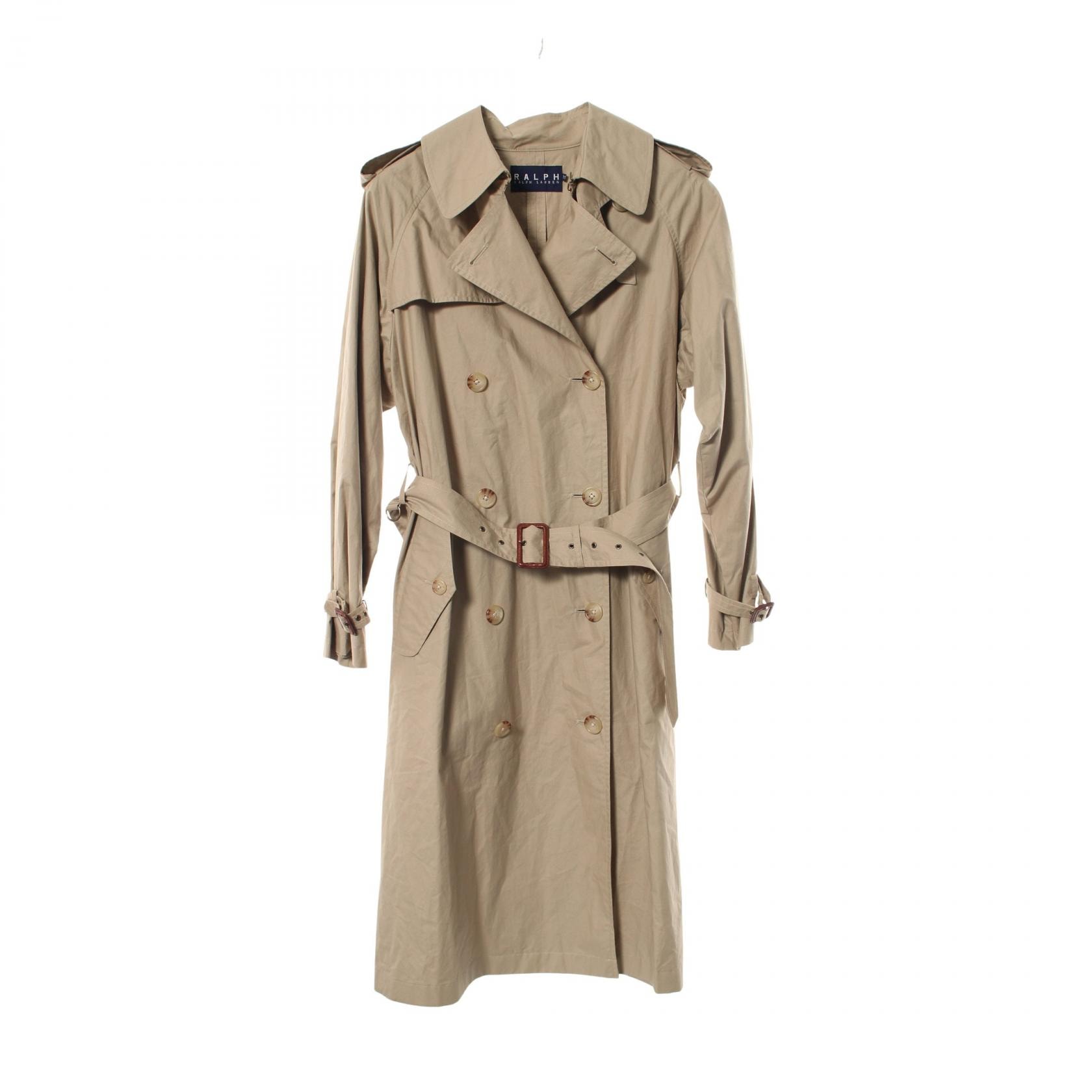 ラルフローレン RALPH LAUREN トレンチコート 衣料品 アウター コットン レディース ベージュ系 【中古】