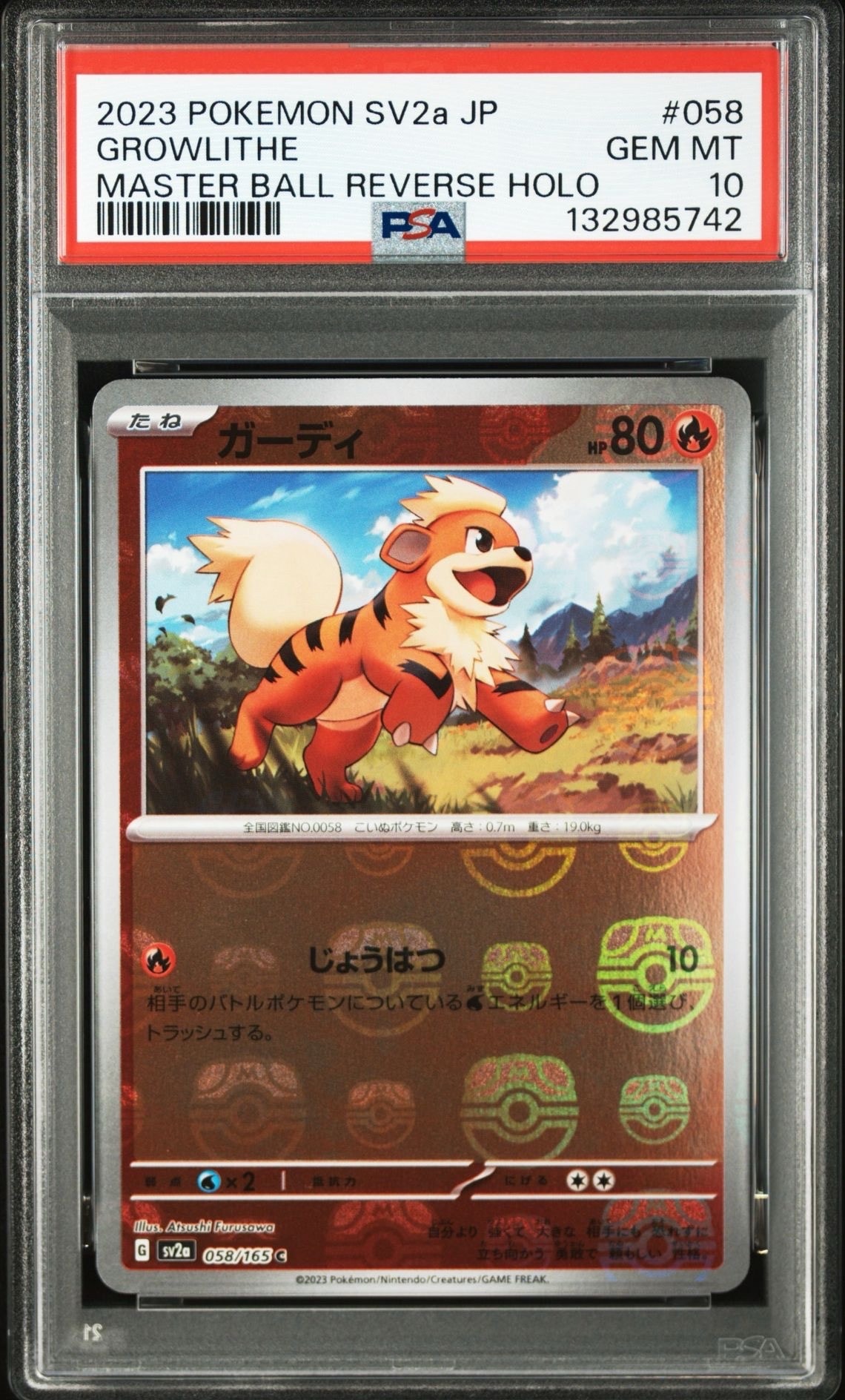 ガーディ C: マスターボールミラー[SV2a 058/165](強化拡張パック「ポケモンカード151」)