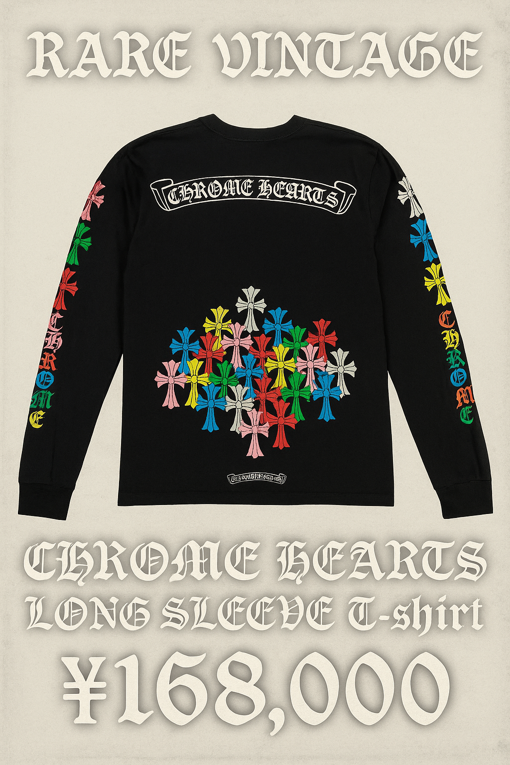 Chrome Hearts Multi Color Cross Cemetery L/S T-Shirt "Black"