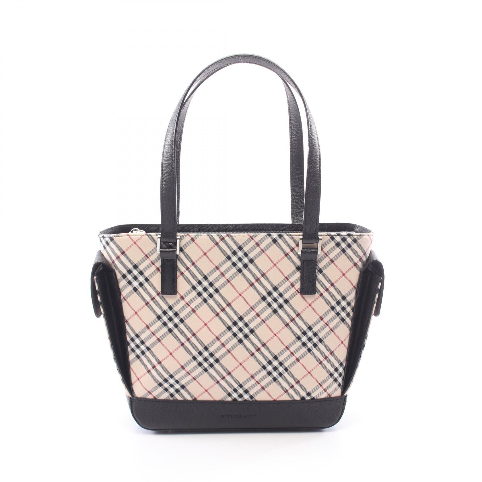 バーバリー BURBERRY ノバチェック トートバッグ トートバッグ バッグ キャンバス レザー レディース ベージュ系 / ブラック系 / マルチカラー 【中古】