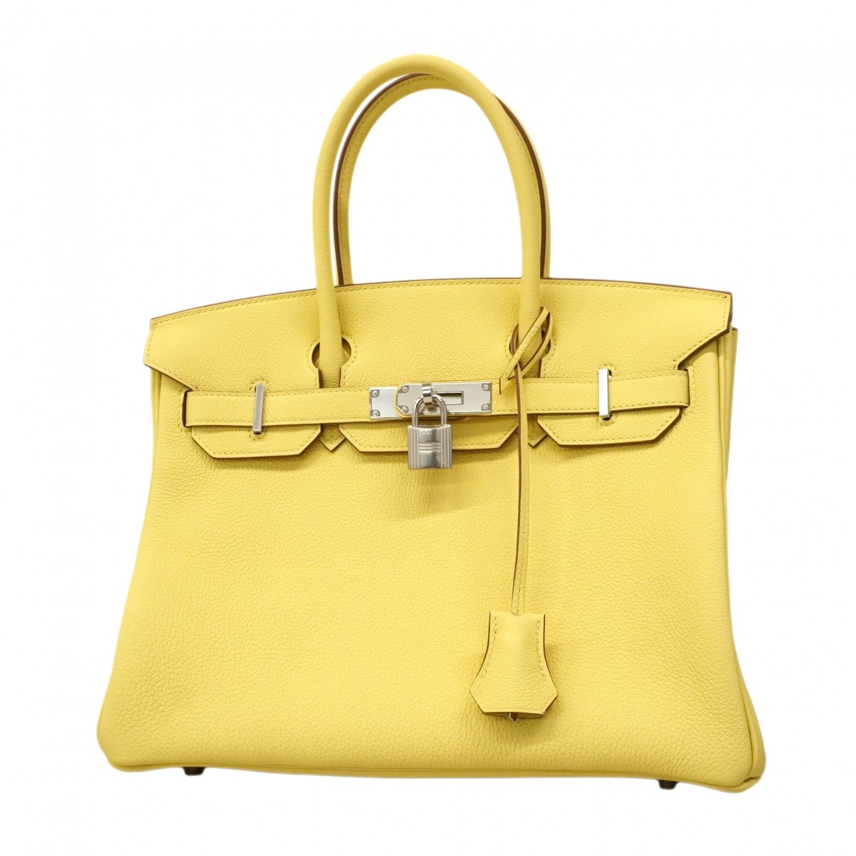 【6da0743-g】エルメス ハンドバッグ バーキン30 トリヨンノビーヨ リモンチェッロ シルバー金具 G刻印【中古】レディース