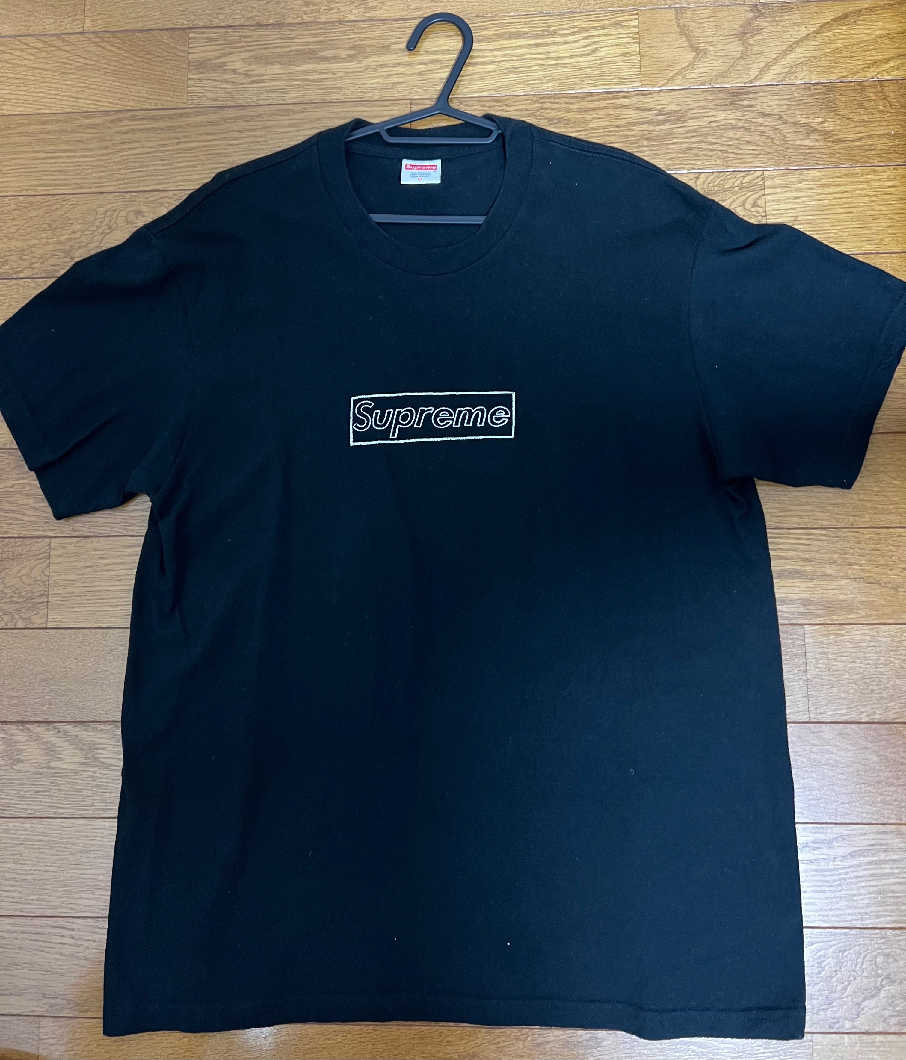 Supreme KAWS Chalk Logo Tee "Black"