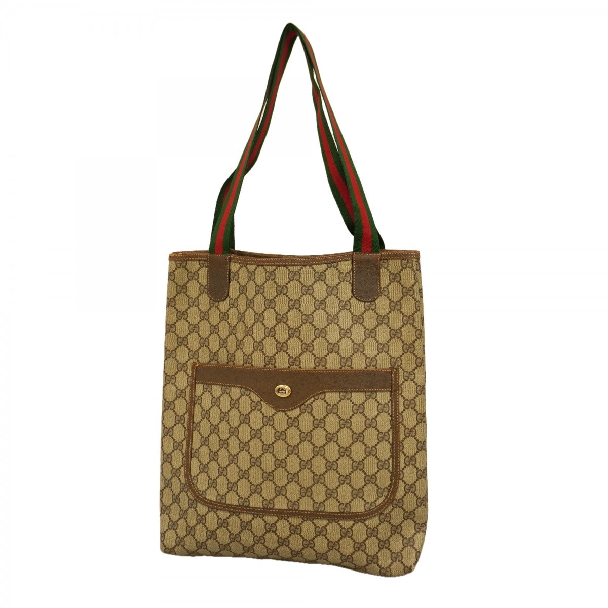 【6dc2810】グッチ トートバッグ GGスプリーム/シェリーライン 89 02 003 PVC ブラウン ゴールド金具【中古】レディース